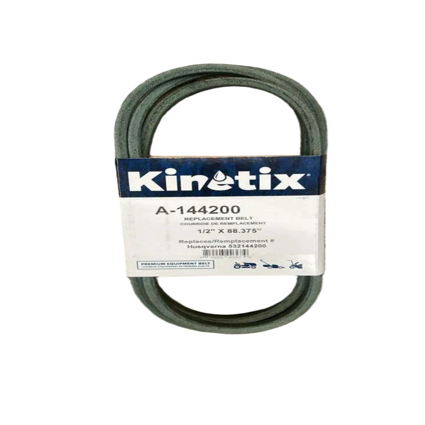 Kinetix belt with label on a concrete surface