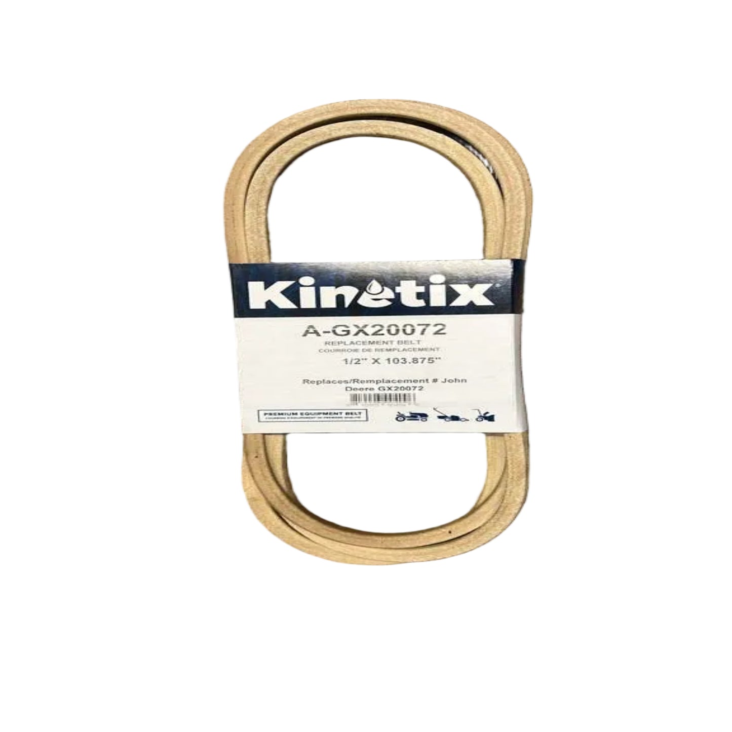 Kinetix belt on a brown surface with a visible label