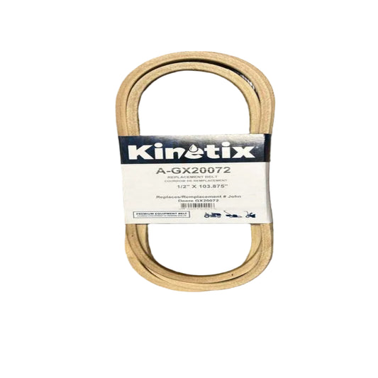 Kinetix belt on a brown surface with a visible label